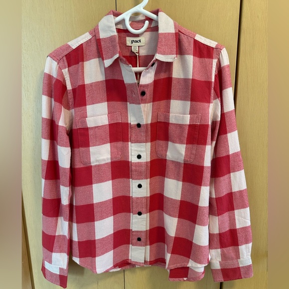 Pact Tops - Pact Sustainable Fashion Gingham Mila Flannel Shirt - NWT